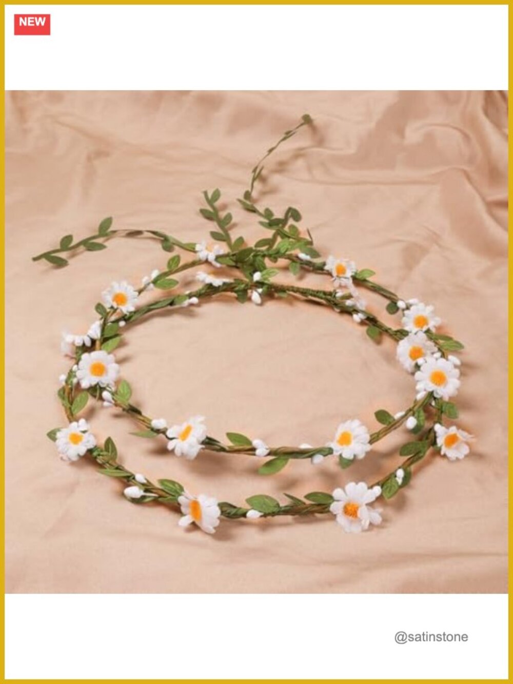 2 Pack Boho Flower Crown Wreath Artificial Floral Headband Bridal Wedding